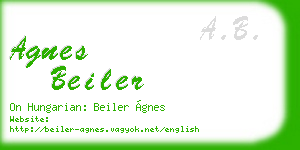 agnes beiler business card